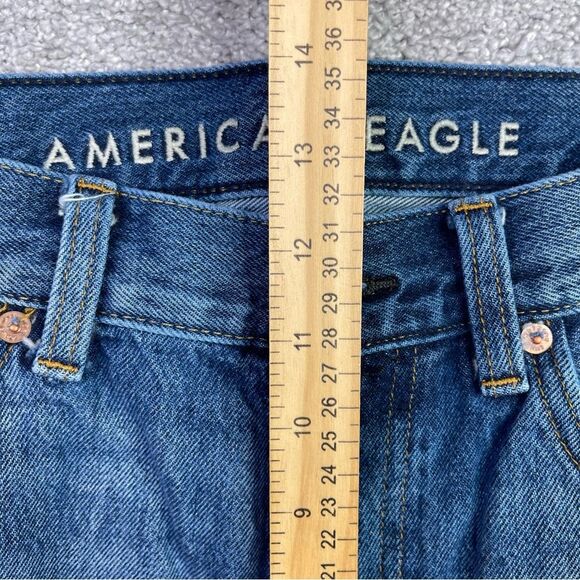 American Eagle Jeans Men's 30X27 Blue Baggy Straight Mid-Rise Dark Wash Denim - Picture 9 of 12